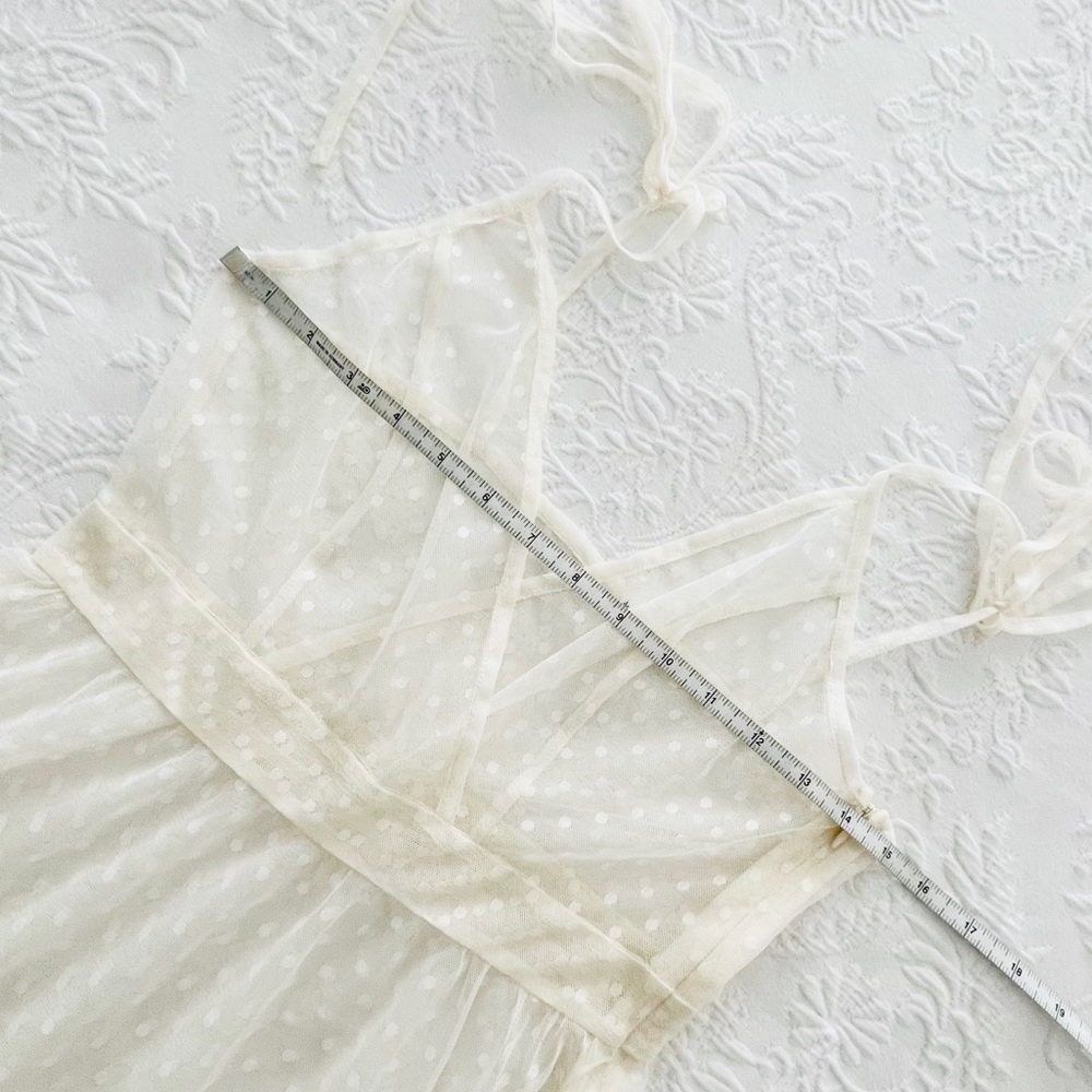 NWOT Lulus Cruise to Catalina Ivory Swiss Dot Sheer Maxi Swim Cover-Up Small - Picture 12 of 14